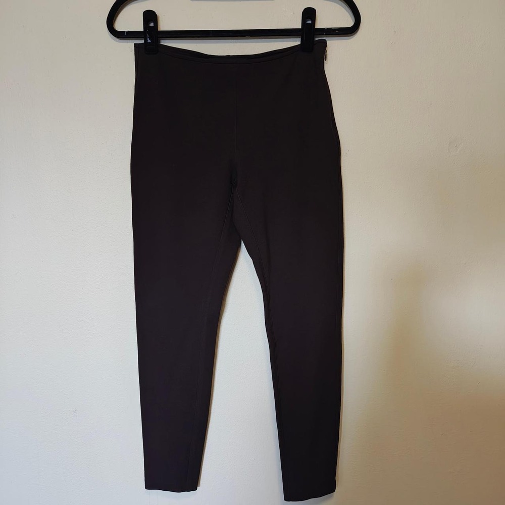 Ralph Lauren Womens Brown Side Zip Stretch Leggings Size S Preppy Pants